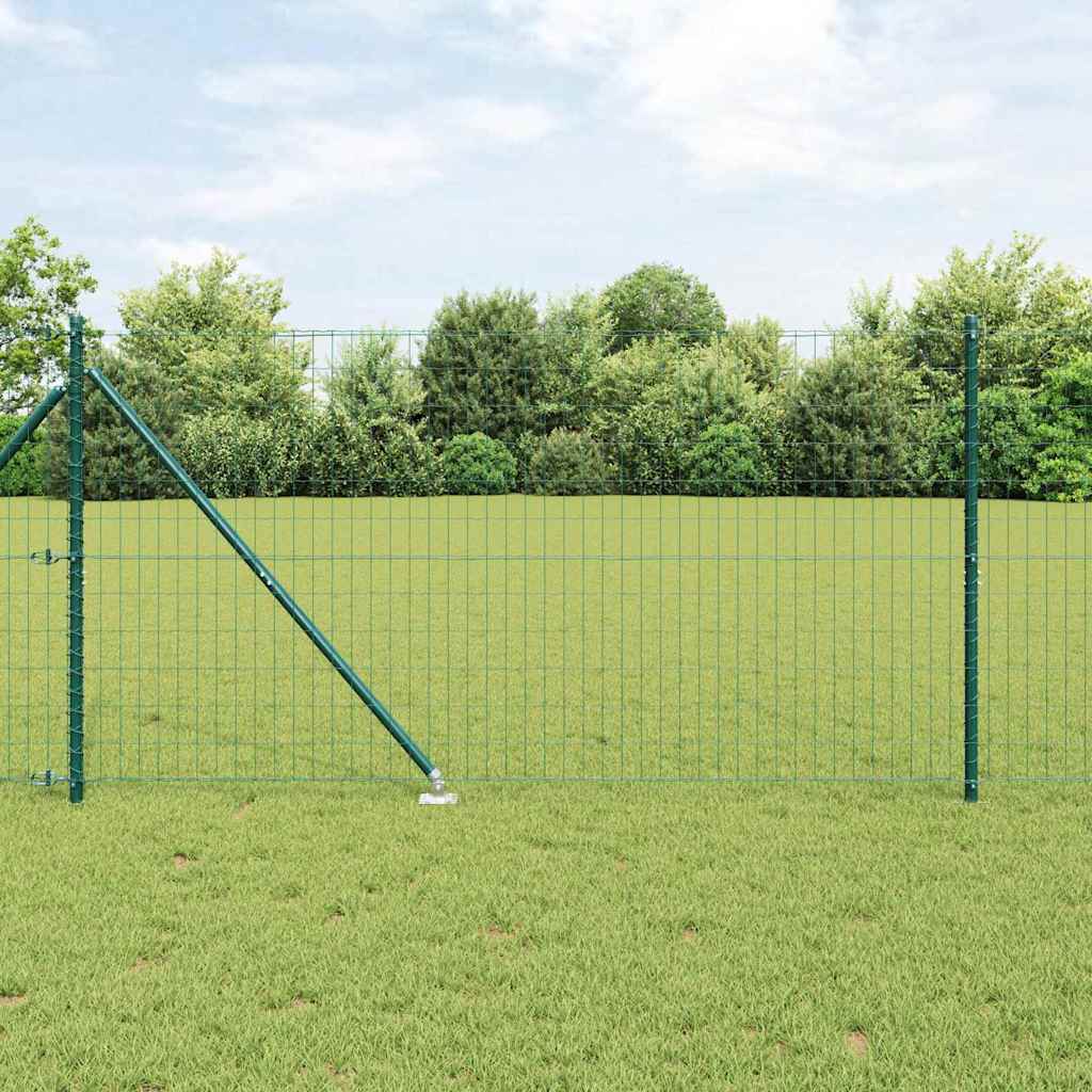 Vidaxl hek met paal groen 1,2 x 10 m staal en pvc