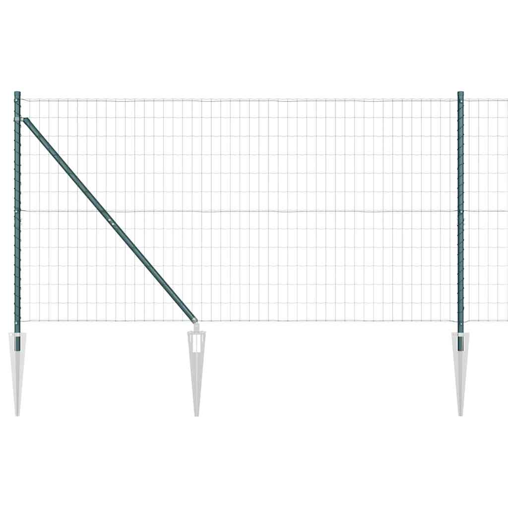 Vidaxl hek met paal groen 1,2 x 10 m staal en pvc