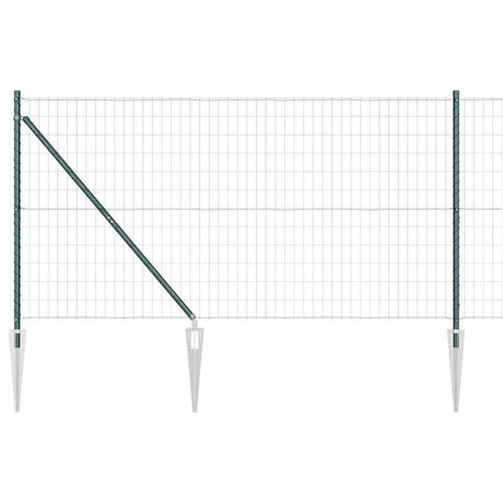 Vidaxl hek met paal groen 1,2 x 10 m staal en pvc