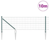 Vidaxl hek met paal groen 0,6 x 10 m staal en pvc