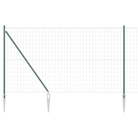Vidaxl hek met paal groen 1,6 x 10 m staal en pvc