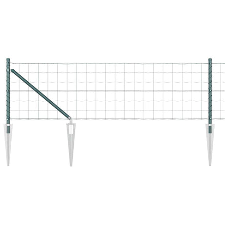 Vidaxl hek met paal groen 0,4 x 10 m staal en pvc