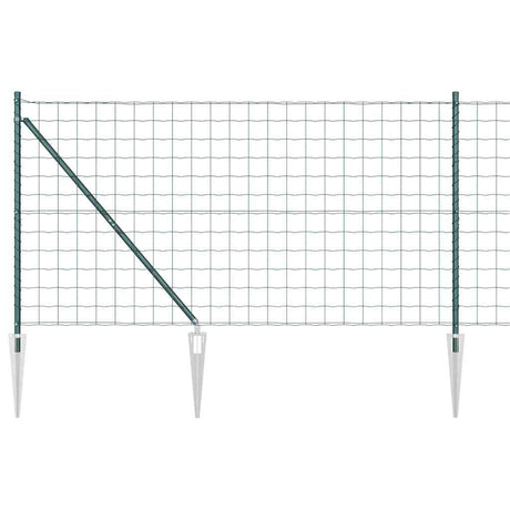 Vidaxl hek met paal groen 1,2 x 10 m staal