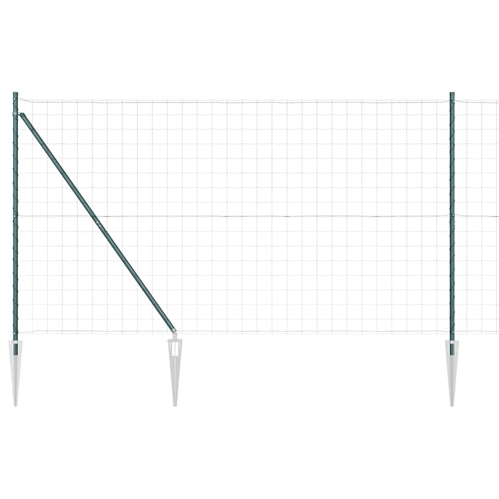 Vidaxl hek met paal groen 1,6 x 10 m staal en pvc