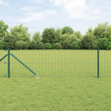 Vidaxl hek met paal groen 0,4 x 25 m staal en pvc