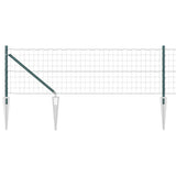 Vidaxl hek met paal groen 0,4 x 10 m staal en pvc