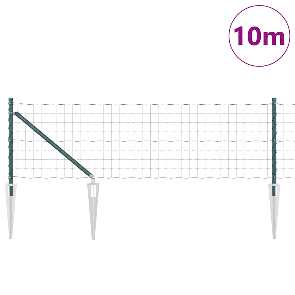 Vidaxl hek met paal groen 0,4 x 10 m staal en pvc