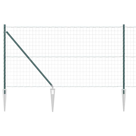 Vidaxl hek met paal groen 1,2 x 10 m staal