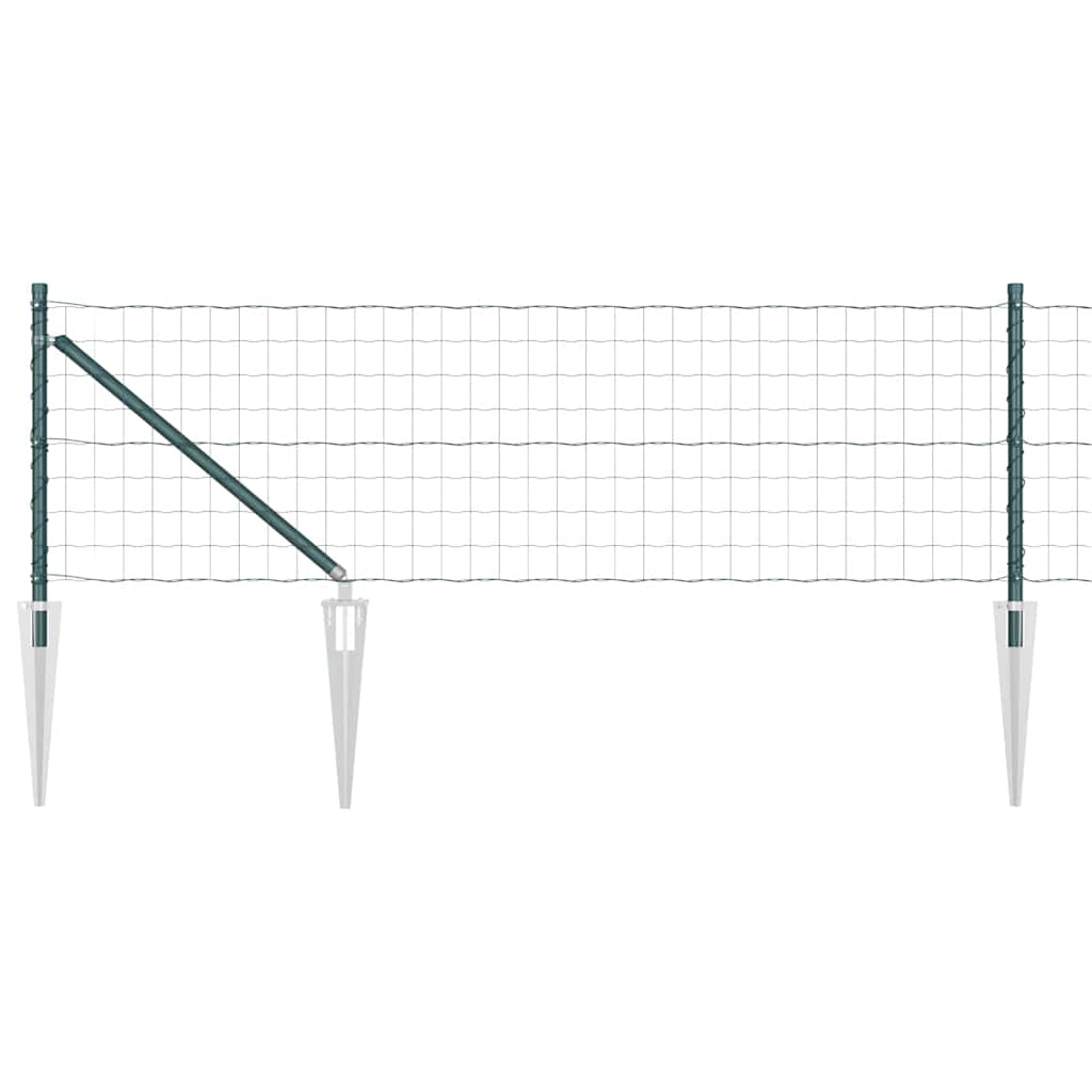Vidaxl hek met paal groen 0,4 x 25 m staal en pvc
