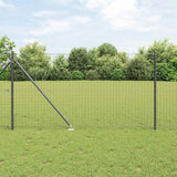 Vidaxl hek met paal grijs 1,2 x 10 m staal en pvc