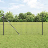 Vidaxl hek met paal grijs 1 x 10 m staal en pvc