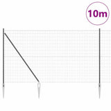 Vidaxl hek met paal grijs 1,5 x 10 m staal en pvc