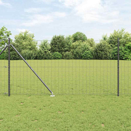 Vidaxl hek met paal grijs 1,2 x 10 m staal en pvc
