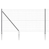 Vidaxl hek met paal grijs 1,2 x 10 m staal en pvc