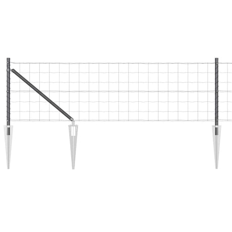 Vidaxl hek met paal grijs 0,8 x 10 m staal