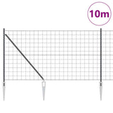 Vidaxl hek met paal grijs 1 x 10 m staal
