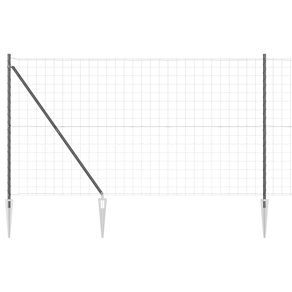Vidaxl hek met paal grijs 1,5 x 10 m staal