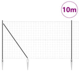 Vidaxl hek met paal grijs 1,5 x 10 m staal