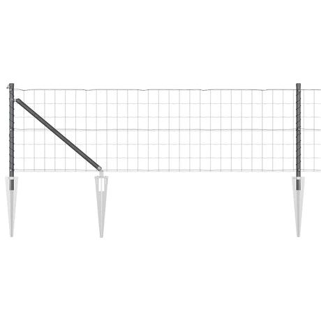Vidaxl hek met paal grijs 0,6 x 25 m staal en pvc