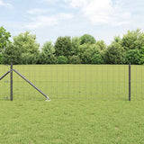 Vidaxl hek met paal grijs 0,4 x 25 m staal en pvc