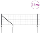 Vidaxl hek met paal grijs 0,4 x 25 m staal en pvc
