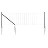 Vidaxl hek met paal grijs 0,6 x 25 m staal en pvc