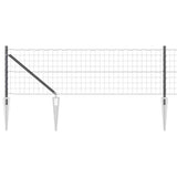 Vidaxl hek met paal grijs 0,4 x 25 m staal en pvc