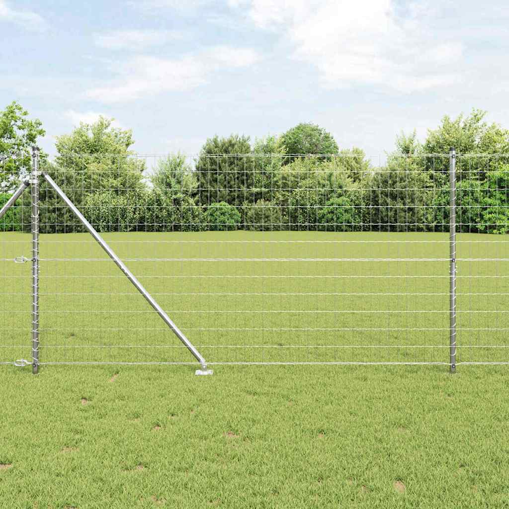 Vidaxl hek met paal zilver 1,2 x 10 m staal