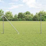 Vidaxl hek met paal zilver 1,2 x 10 m staal