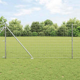 Vidaxl hek met paal zilver 1,2 x 10 m staal