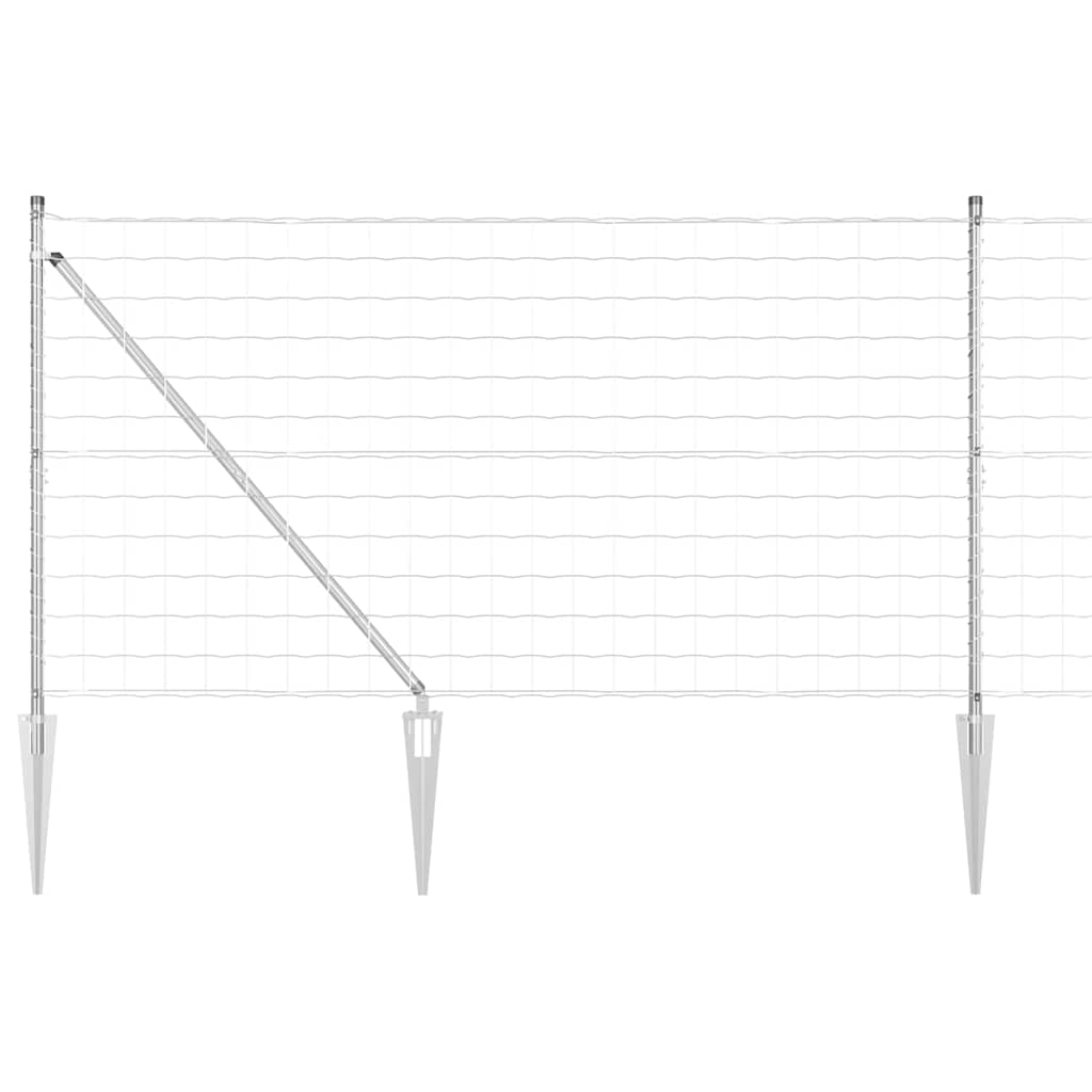 Vidaxl hek met paal zilver 1,2 x 10 m staal