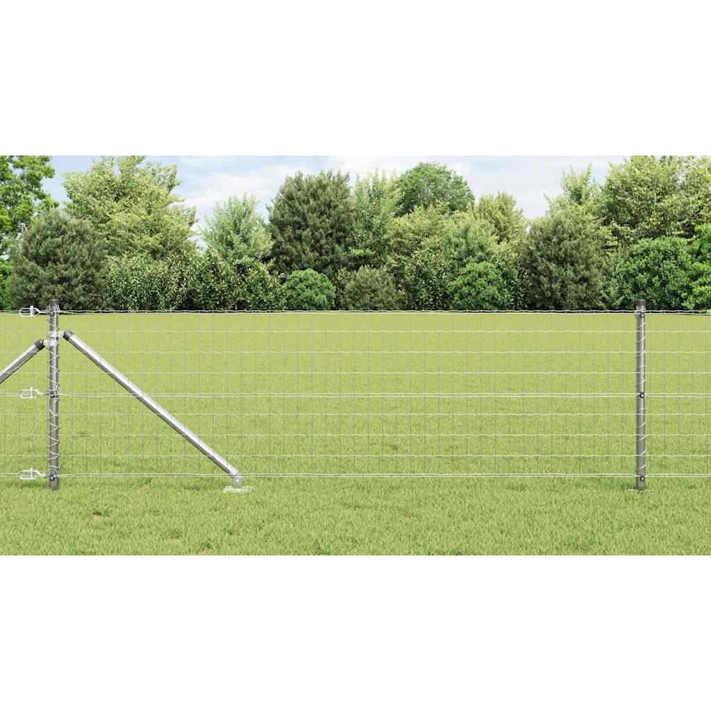 Vidaxl hek met paal zilver 0,4 x 25 m staal
