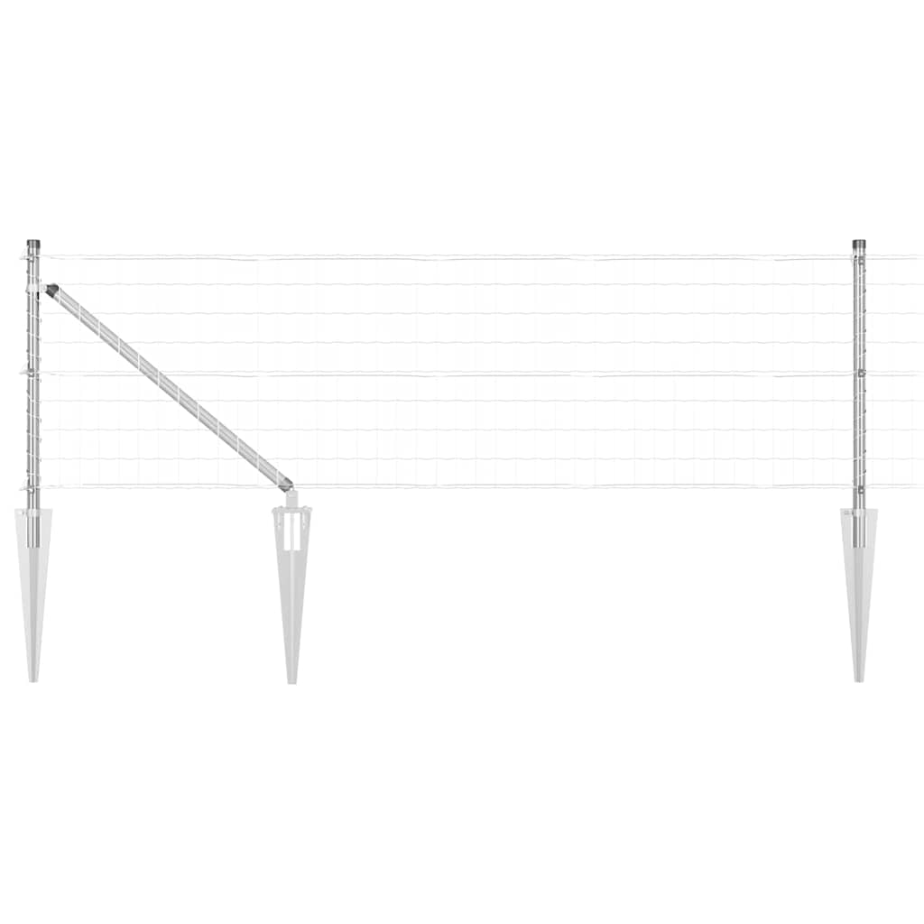 Vidaxl hek met paal zilver 0,4 x 25 m staal