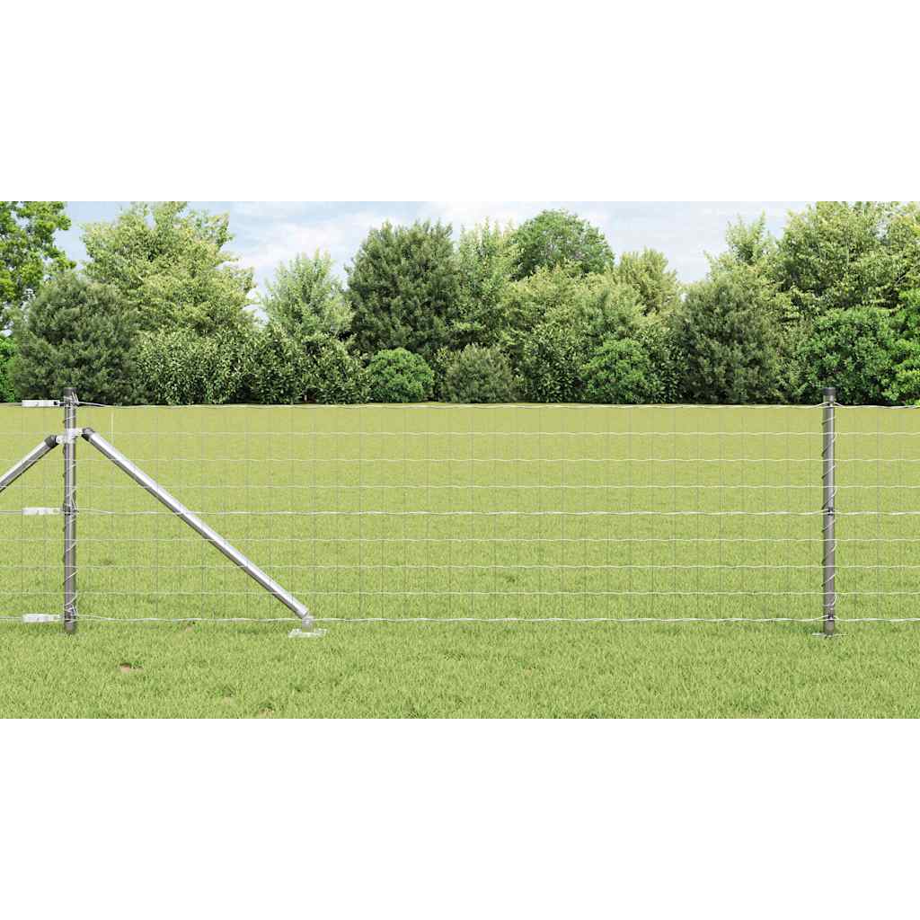 Vidaxl hek met paal zilver 0,4 x 25 m staal