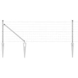 Vidaxl hek met paal zilver 0,4 x 25 m staal
