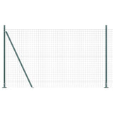 Vidaxl hek met paal groen 1,4 x 10 m staal en pvc