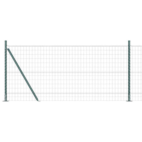 Vidaxl hek met paal groen 0,8 x 10 m staal en pvc
