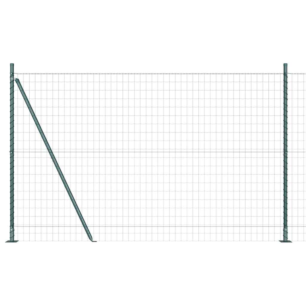 Vidaxl hek met paal groen 1,5 x 10 m staal en pvc