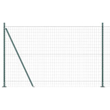 Vidaxl hek met paal groen 1,5 x 10 m staal en pvc