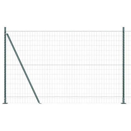 Vidaxl hek met paal groen 1,6 x 10 m staal en pvc