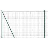 Vidaxl hek met paal groen 1,5 x 10 m staal en pvc