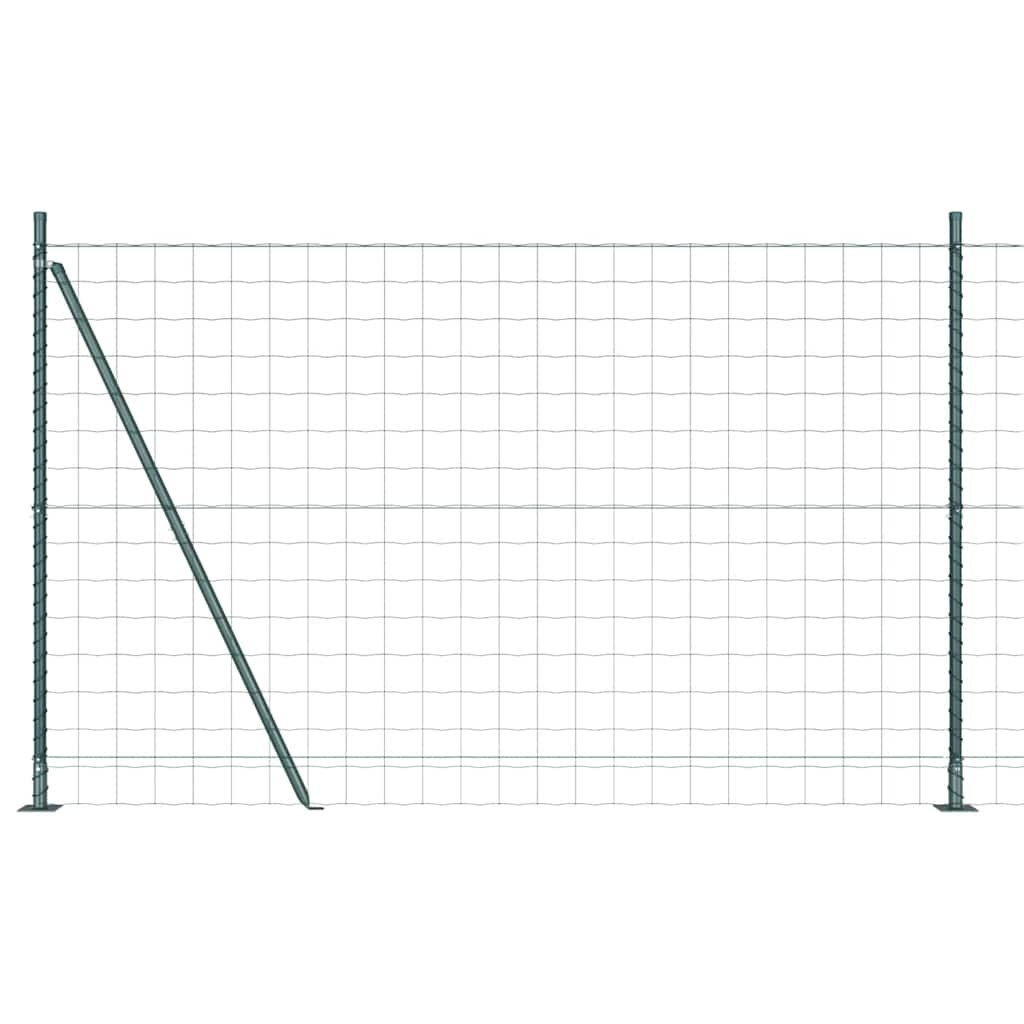 Vidaxl hek met paal groen 1,4 x 10 m staal en pvc