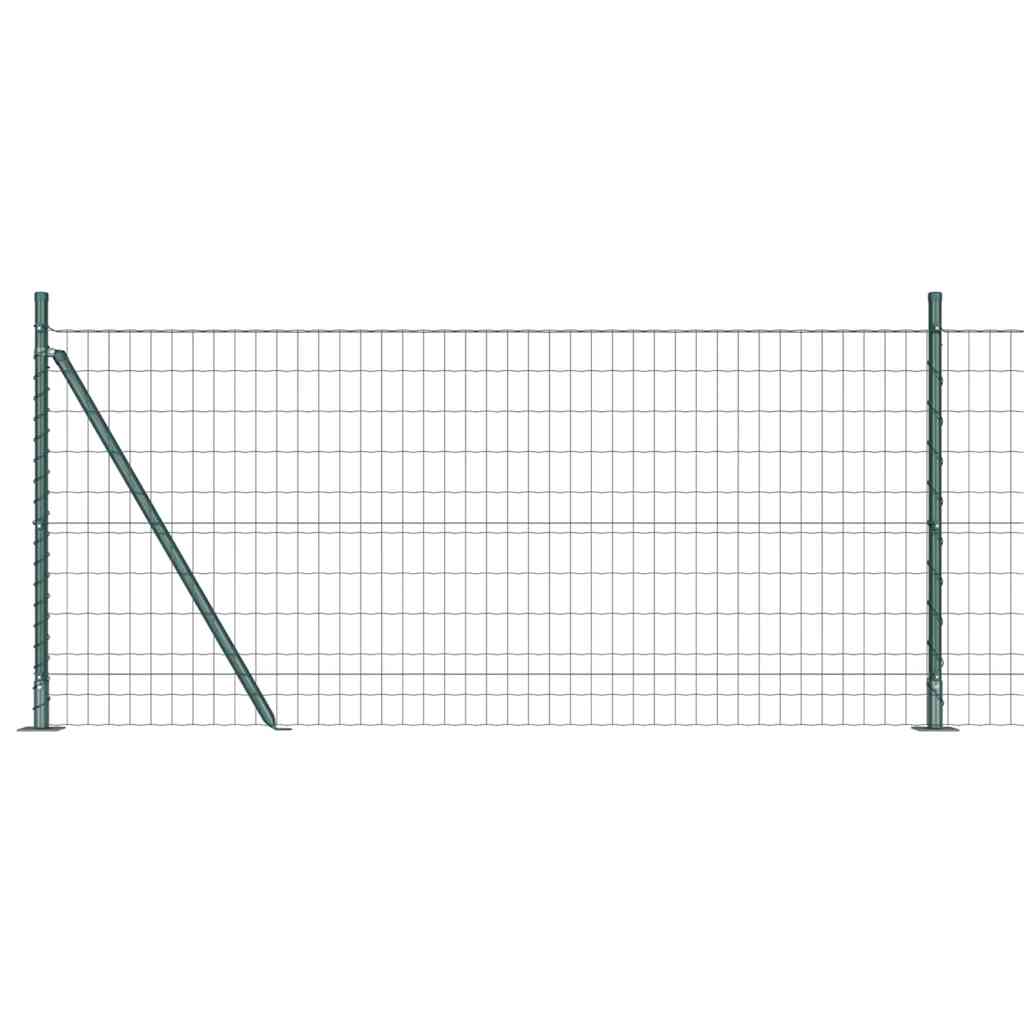Vidaxl hek met paal groen 0,8 x 25 m staal en pvc