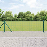 Vidaxl hek met paal groen 0,4 x 25 m staal en pvc