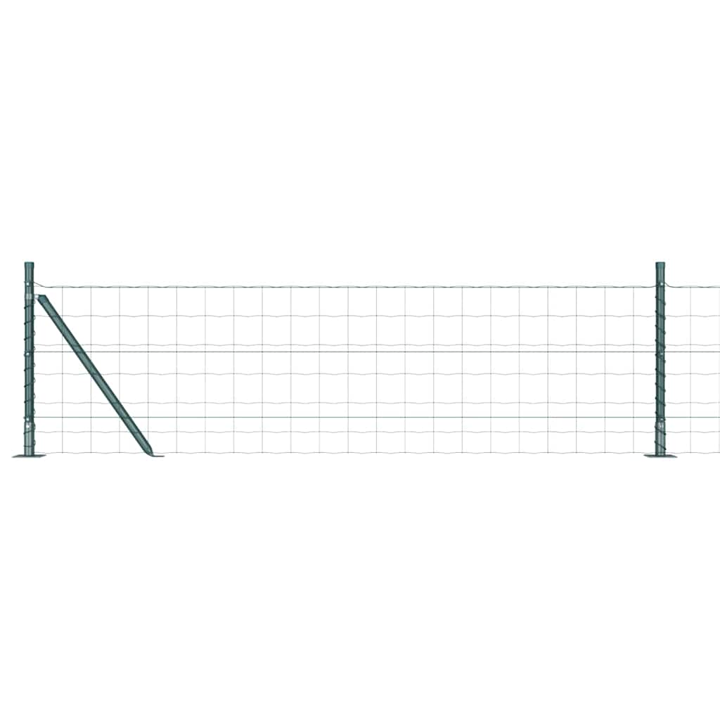 Vidaxl hek met paal groen 0,4 x 25 m staal en pvc