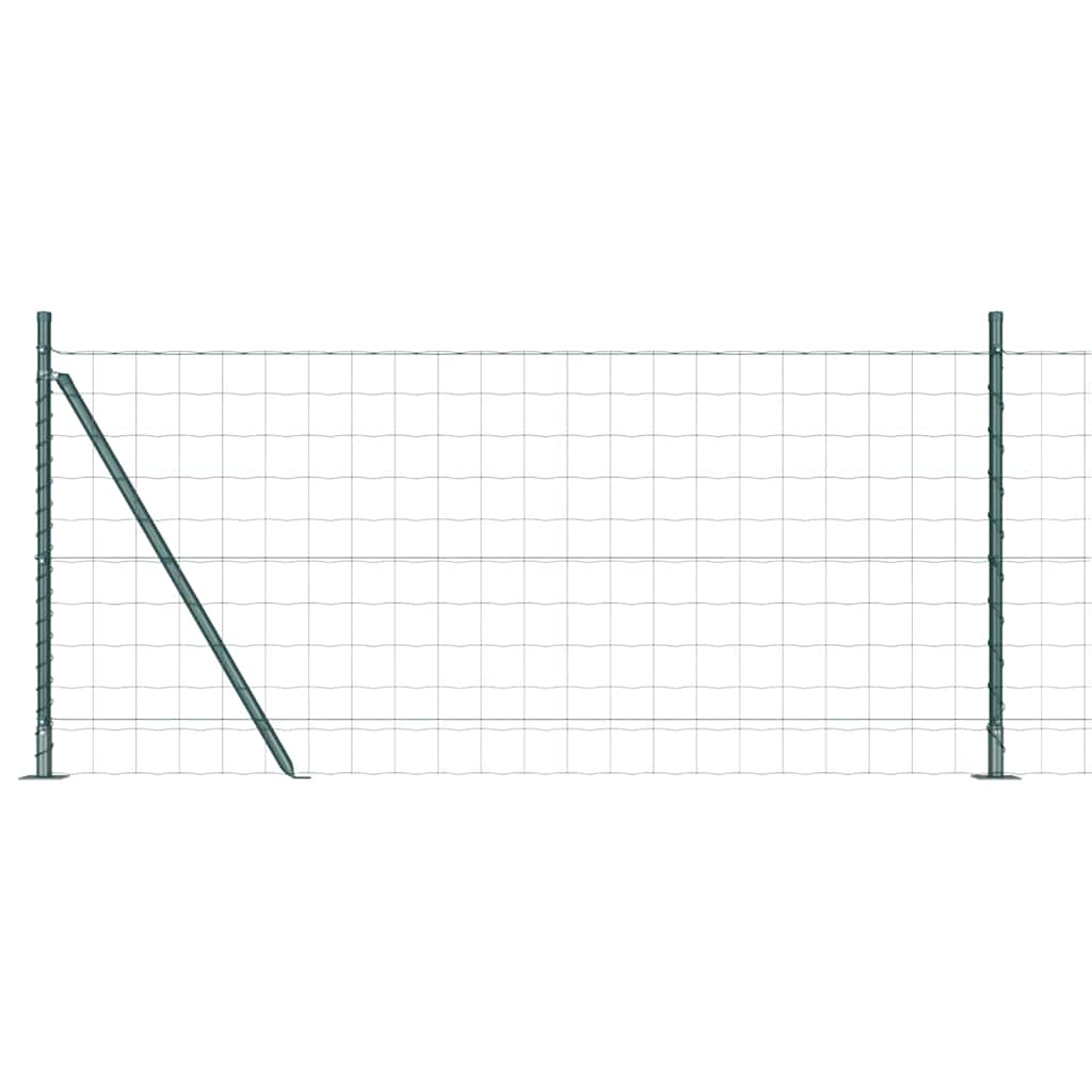 Vidaxl hek met paal groen 1 x 25 m staal