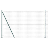 Vidaxl hek met paal groen 1,4 x 10 m staal en pvc