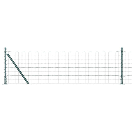 Vidaxl hek met paal groen 0,6 x 25 m staal en pvc