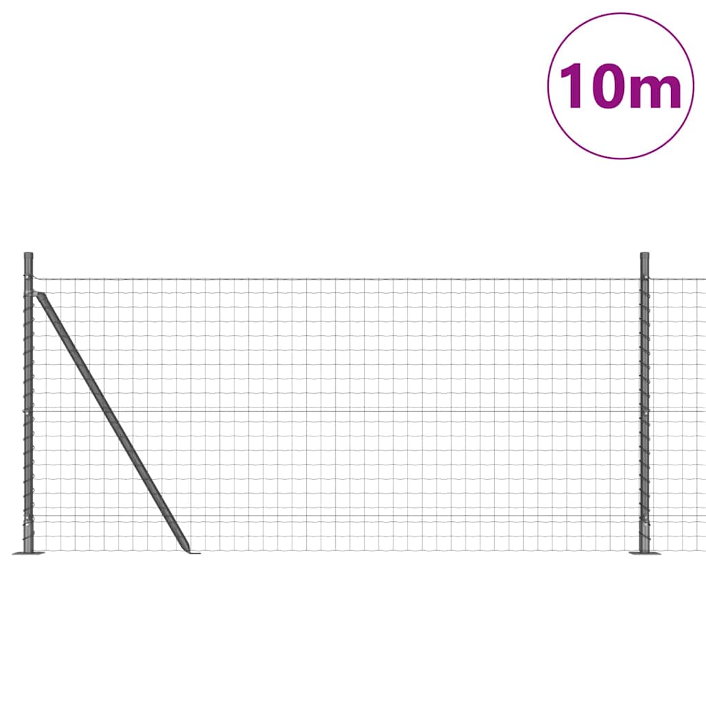 Vidaxl hek met paal grijs 1 x 10 m staal en pvc