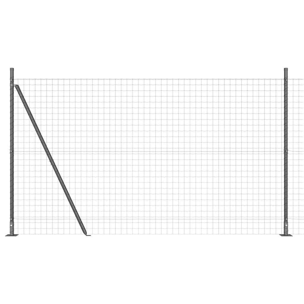 Vidaxl hek met paal grijs 1,5 x 10 m staal en pvc